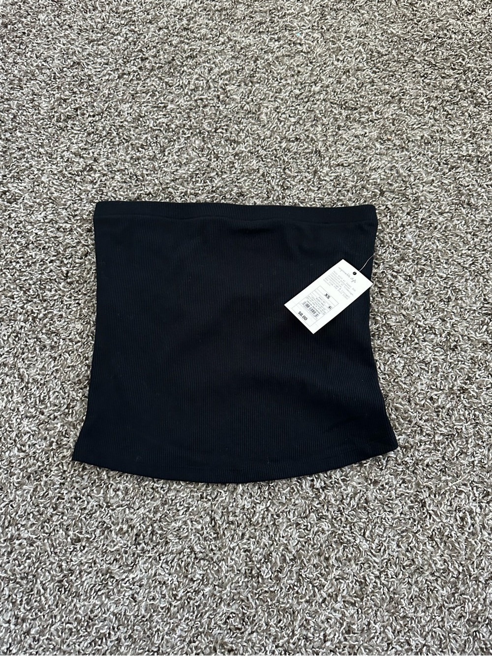 Target Black Ribbed Crop Tube Top